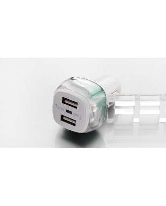 ES-01 3.1A Dual USB Car Cigarette Lighter Charger Adapter